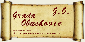 Grada Obušković vizit kartica